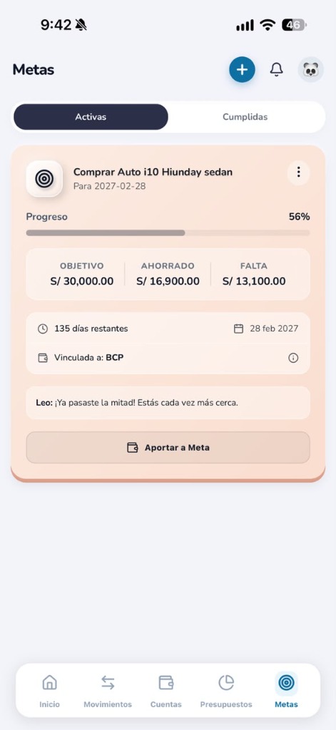 Leo App - Metas